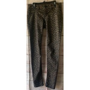 Pre Owned Women’s Tinseltown Denim Couture Leopard Print Pants Size 3 Rave